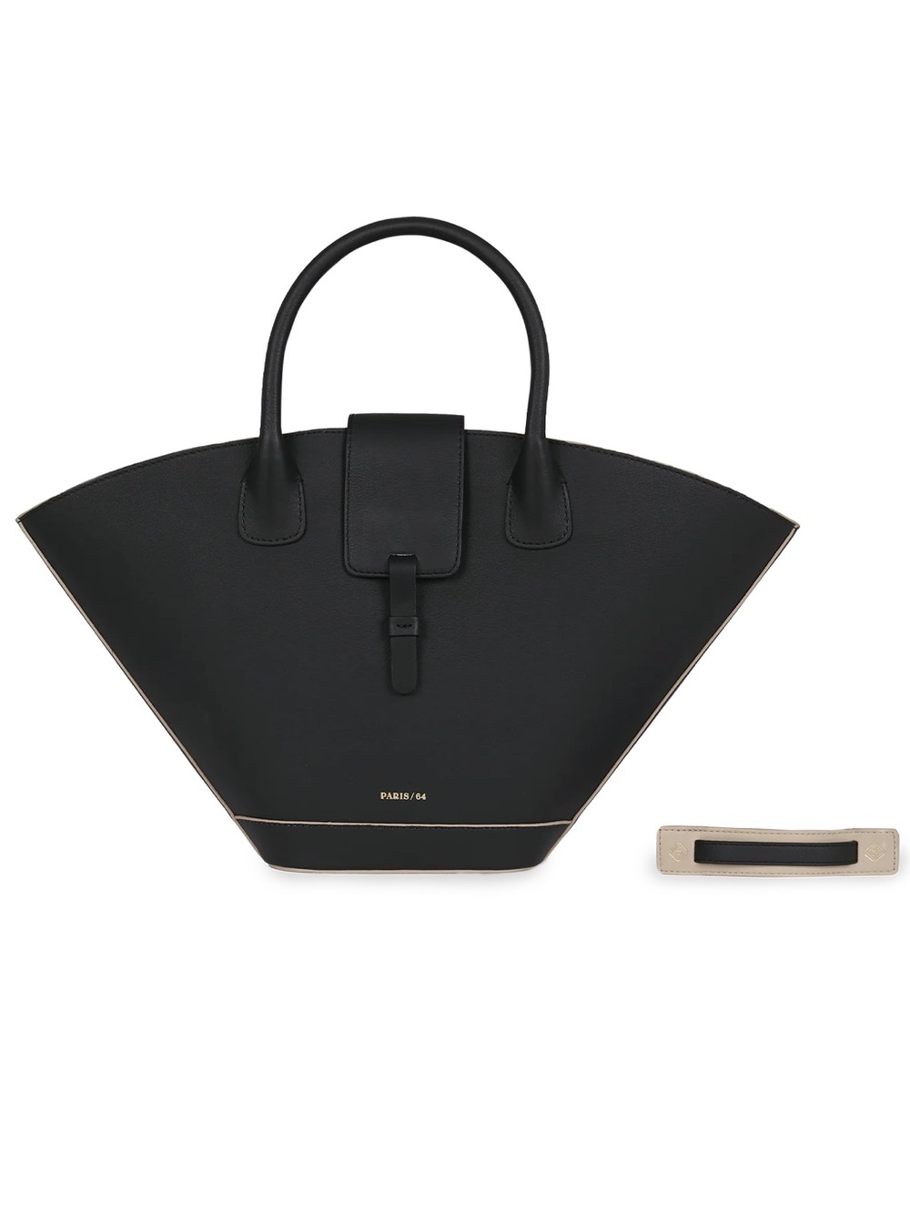 NWT Paris 64 Lumière Black Leather Tote - Picture 3 of 4